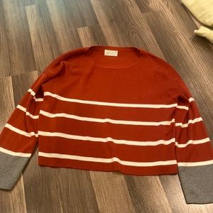 Burnt Orange Sweater with Gray Ends